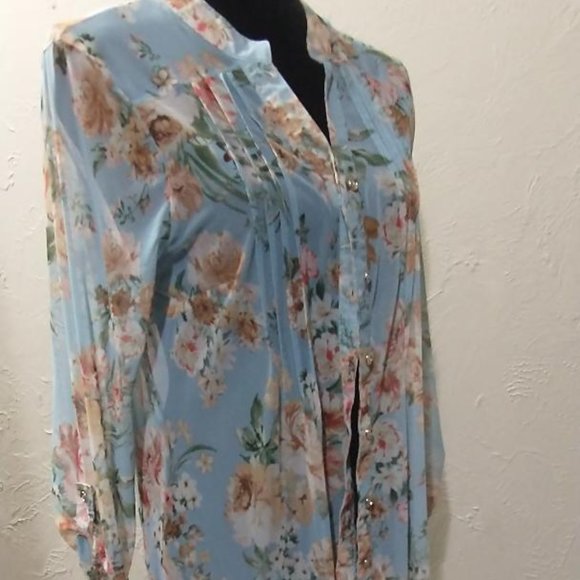 Pereption concept ladies  Aqua floral open top - Picture 1 of 4
